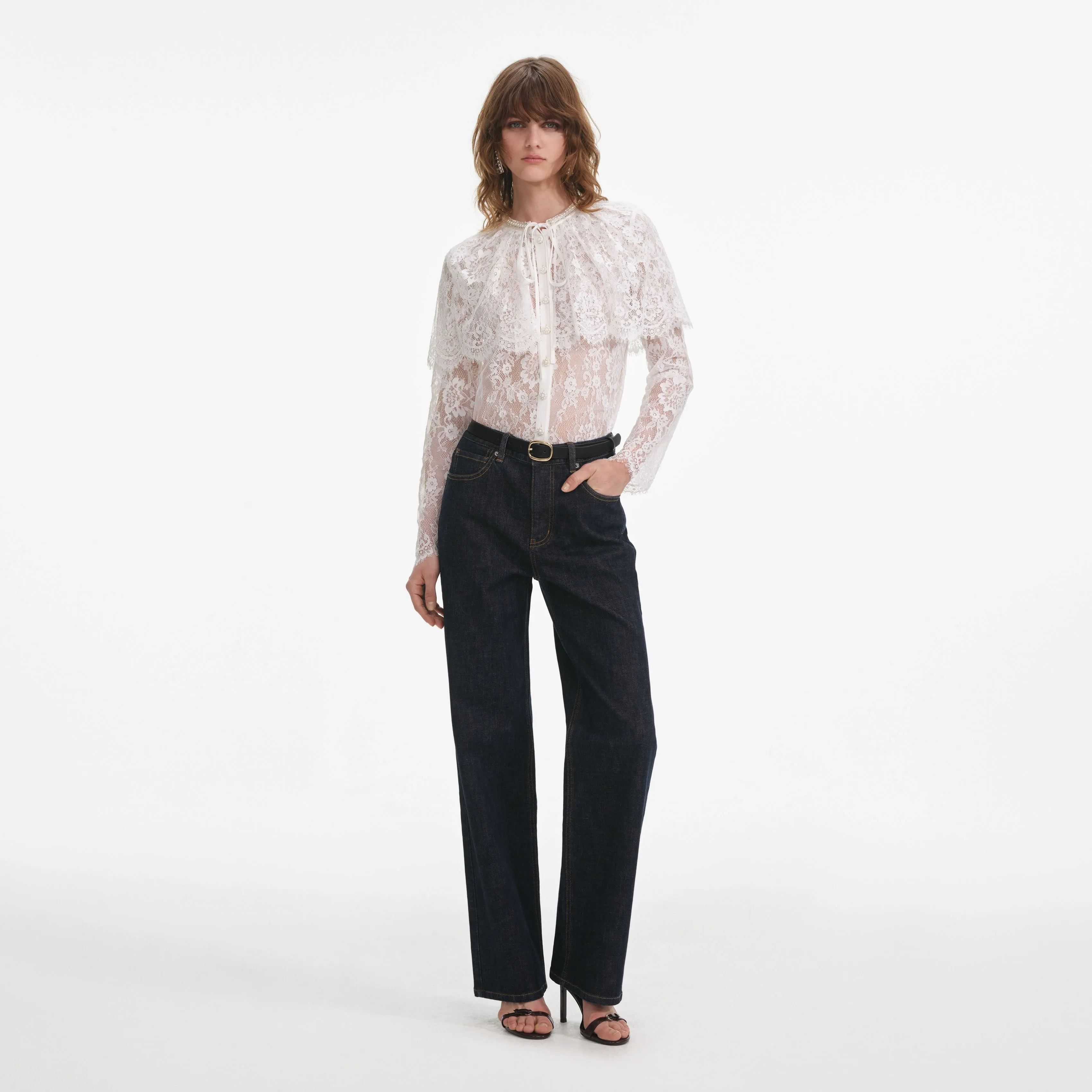 Indigo Straight Leg Jeans Self Portrait
