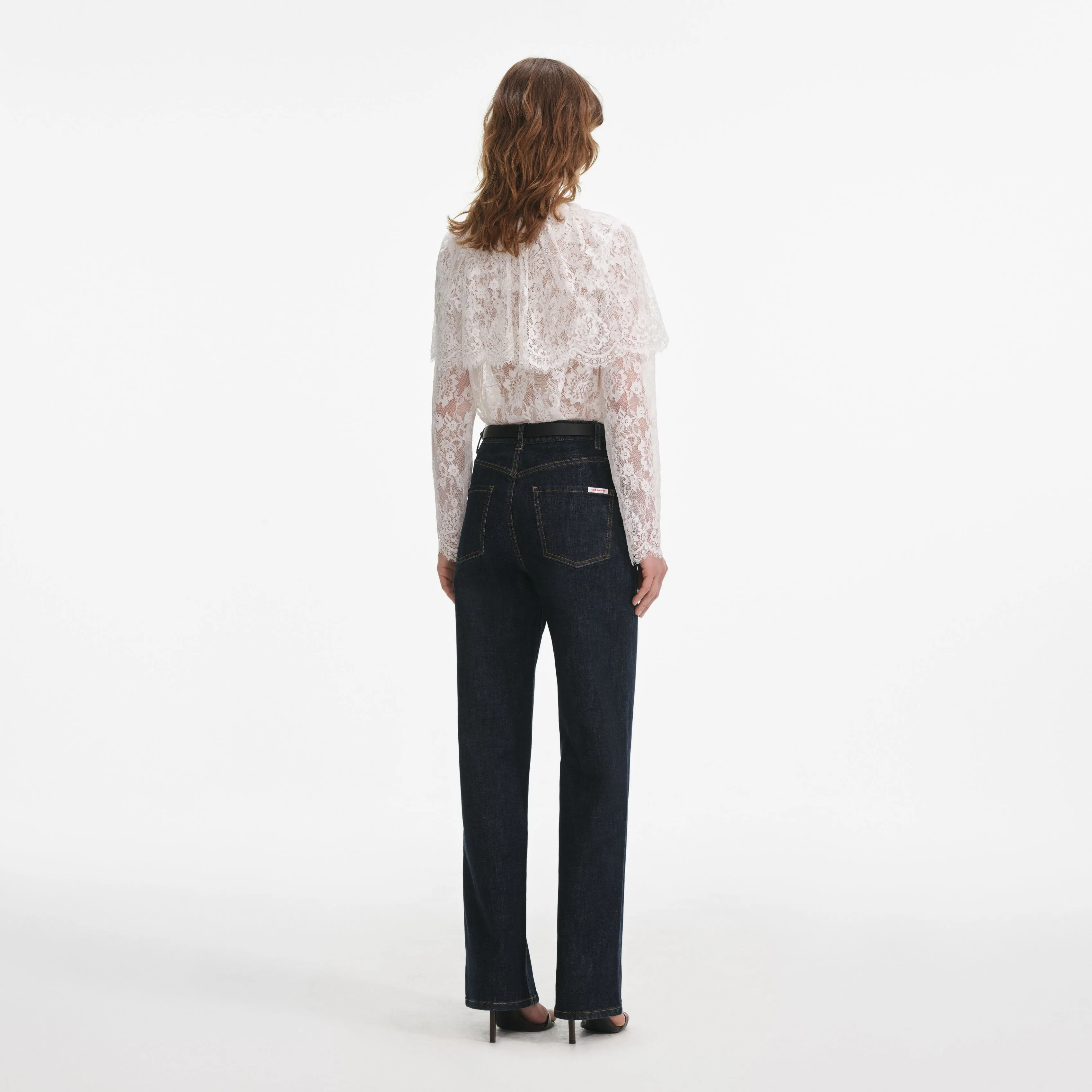 Indigo Straight Leg Jeans Self Portrait