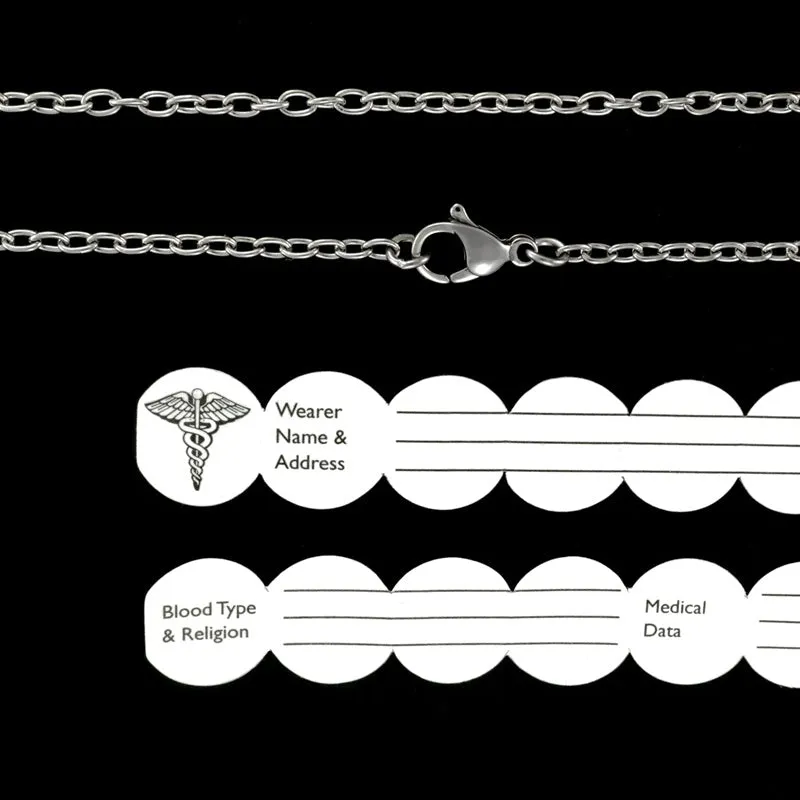 Infomedic Stainless Steel Round Medical ID Pendant SSROUND