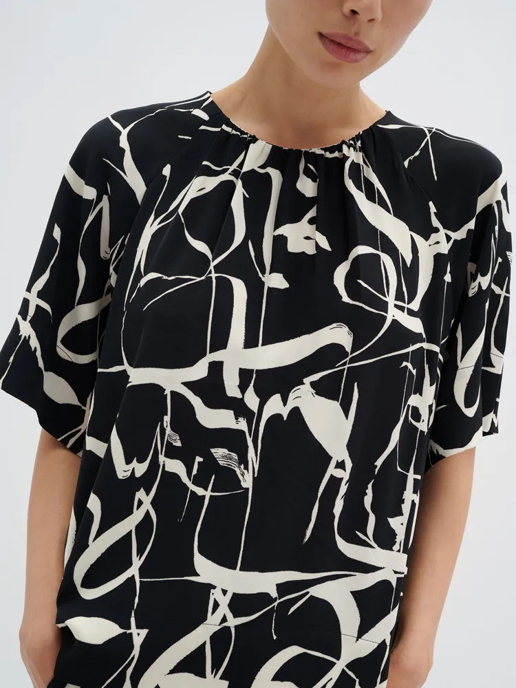 InWear PaileyIW Top Poetic Scribble Black