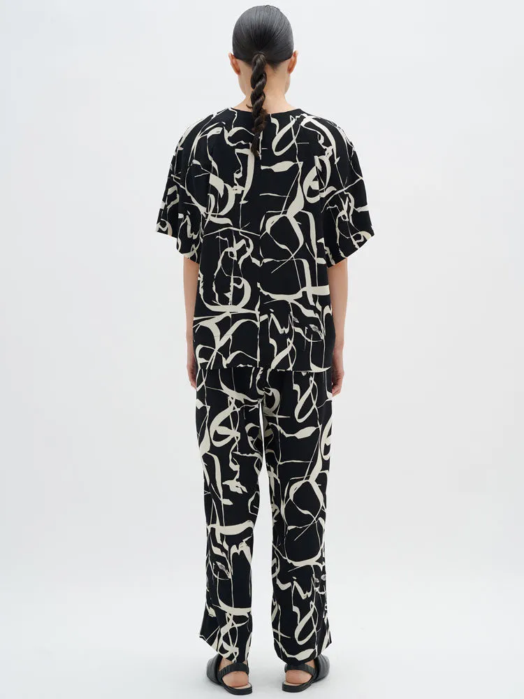 InWear PaileyIW Top Poetic Scribble Black