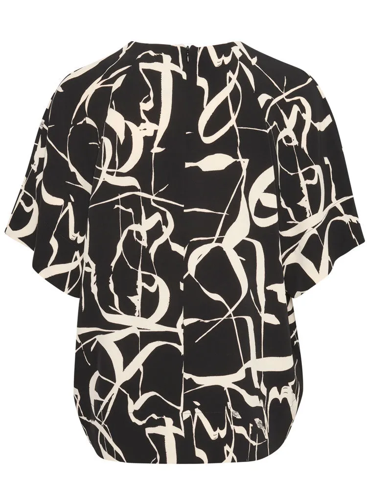 InWear PaileyIW Top Poetic Scribble Black