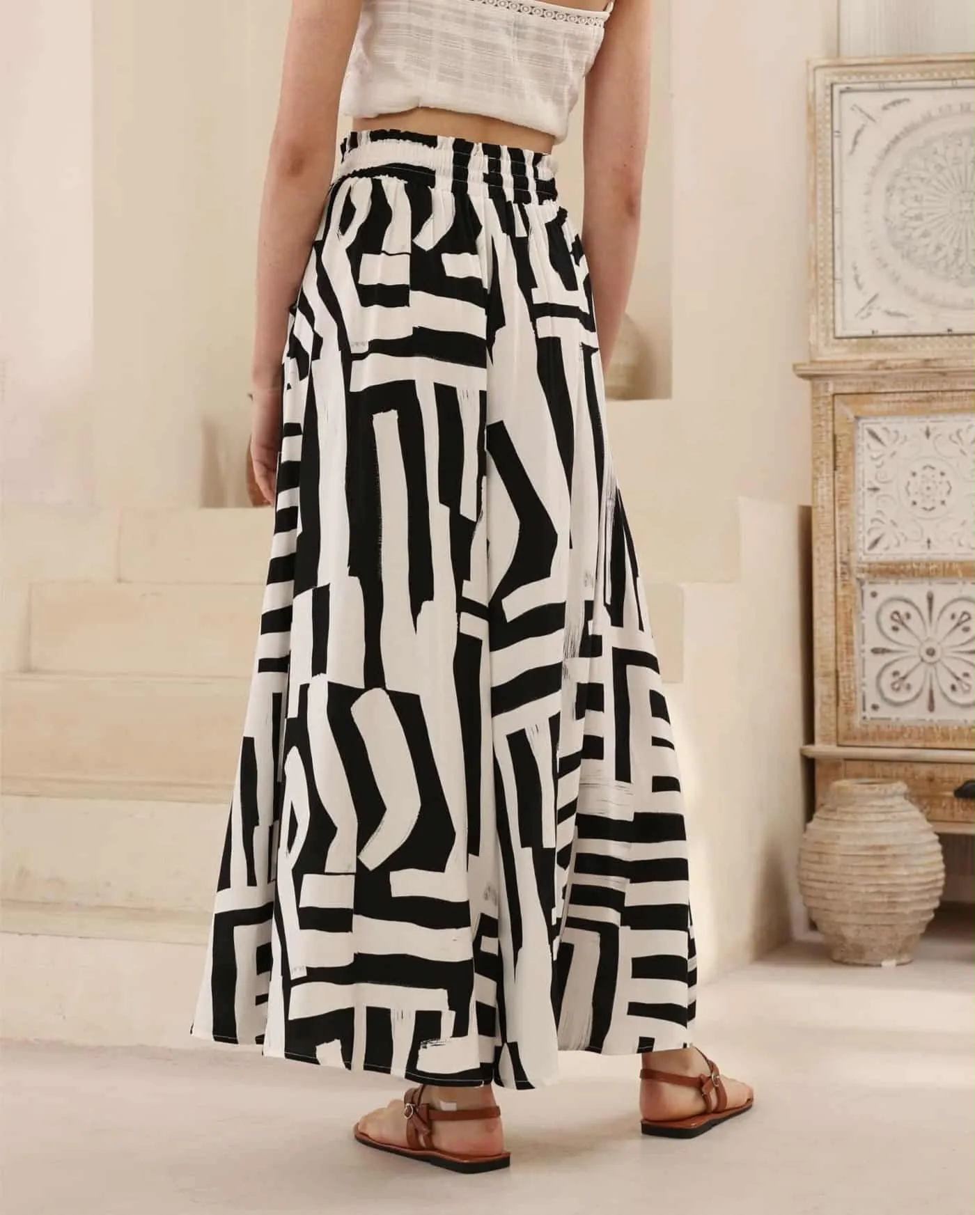 Iris Maxi Palazzo Pants Drawstring Waist Wide Leg - Cruella