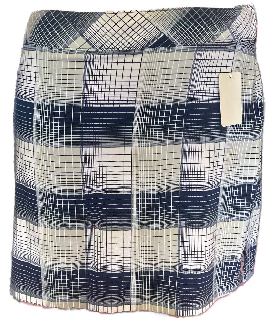 Izod Golf Navy & White Ombre Stripe Square Print Golf Skort Size 12