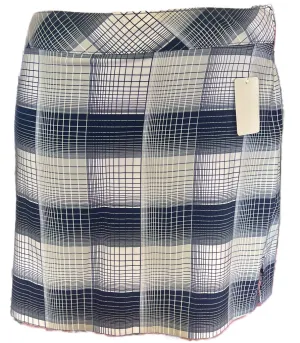 Izod Golf Navy & White Ombre Stripe Square Print Golf Skort Size 12