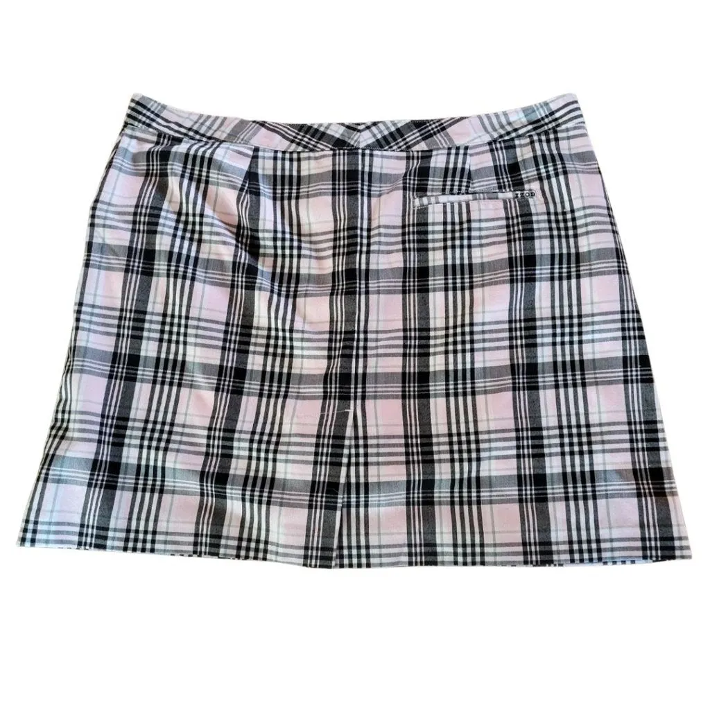 Izod performx Cool-Fx Stretch Pink & Gray Plaid Women's Skort Size 14