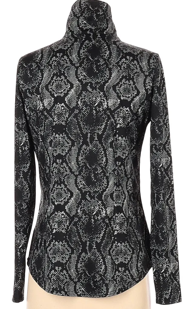 Jofit Black Snakeskin Print Half Zip Pullover Size S MSP$96
