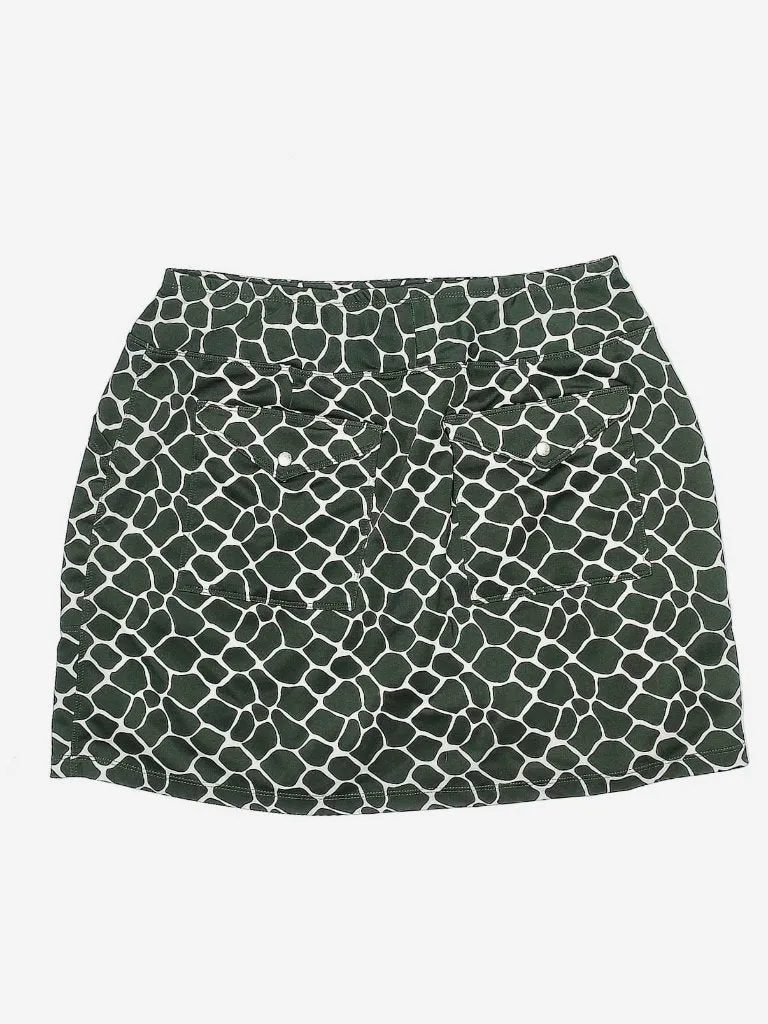 Jofit Women's Loden Green & White Giraffe Print Mina Golf SKort Size L MSP$90