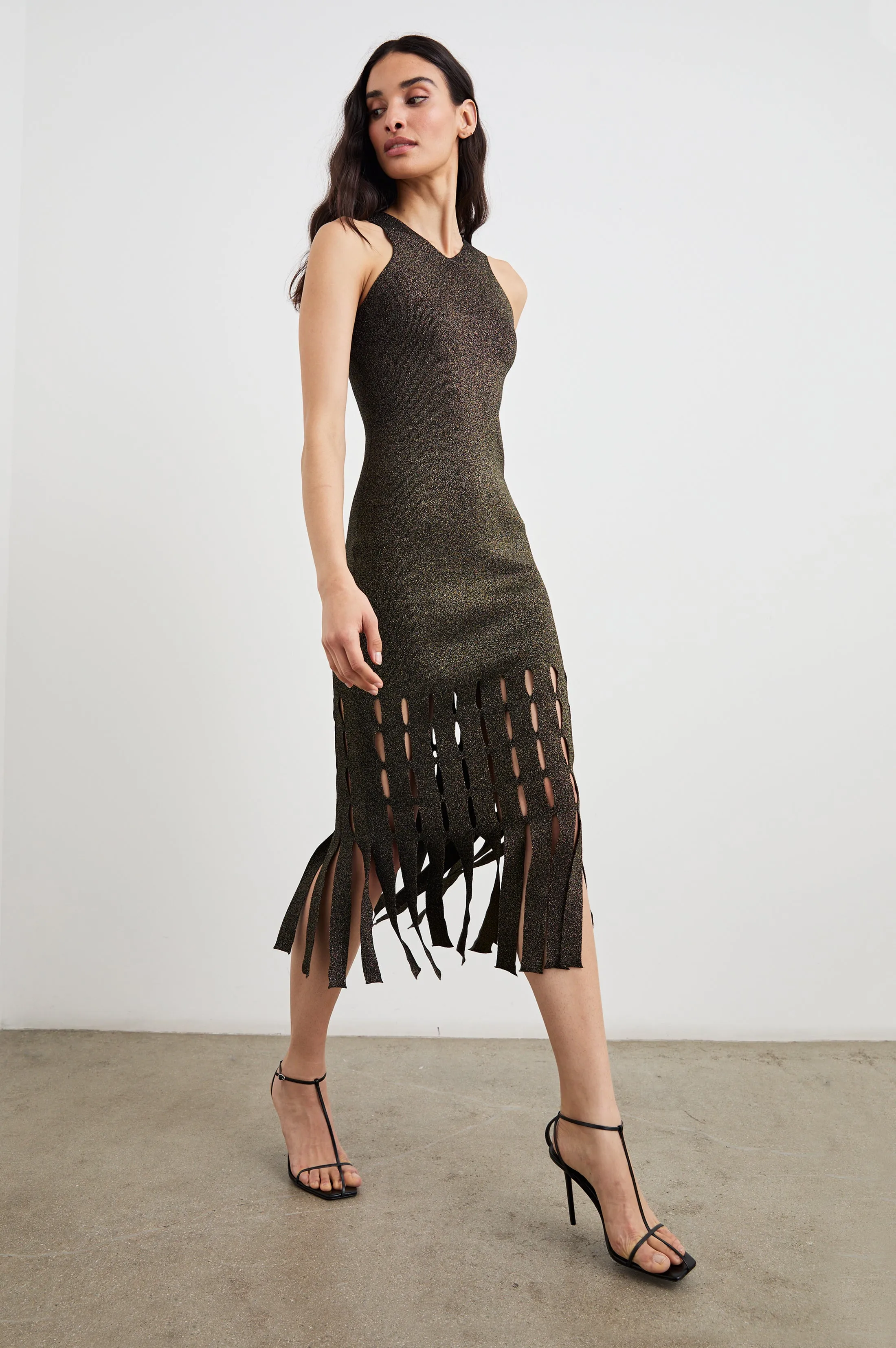 KAIA DRESS - GOLD LUREX Rails