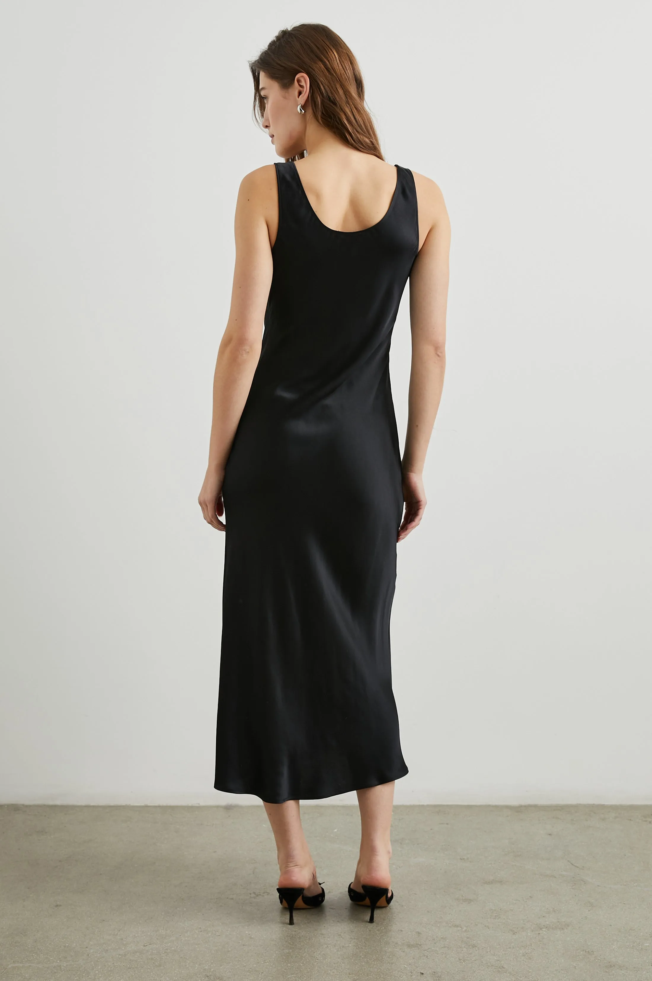 KAILANI DRESS - BLACK SATIN CREPE Rails