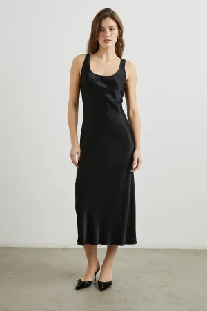 KAILANI DRESS - BLACK SATIN CREPE Rails