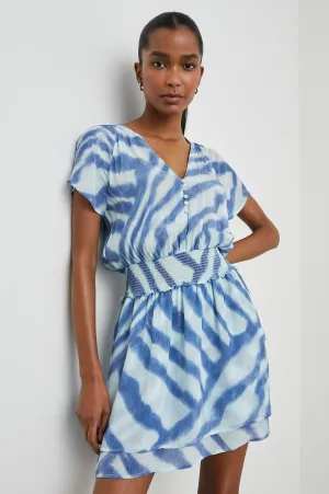 KARLA DRESS - BLUE WATERCOLOR STRIPES Rails