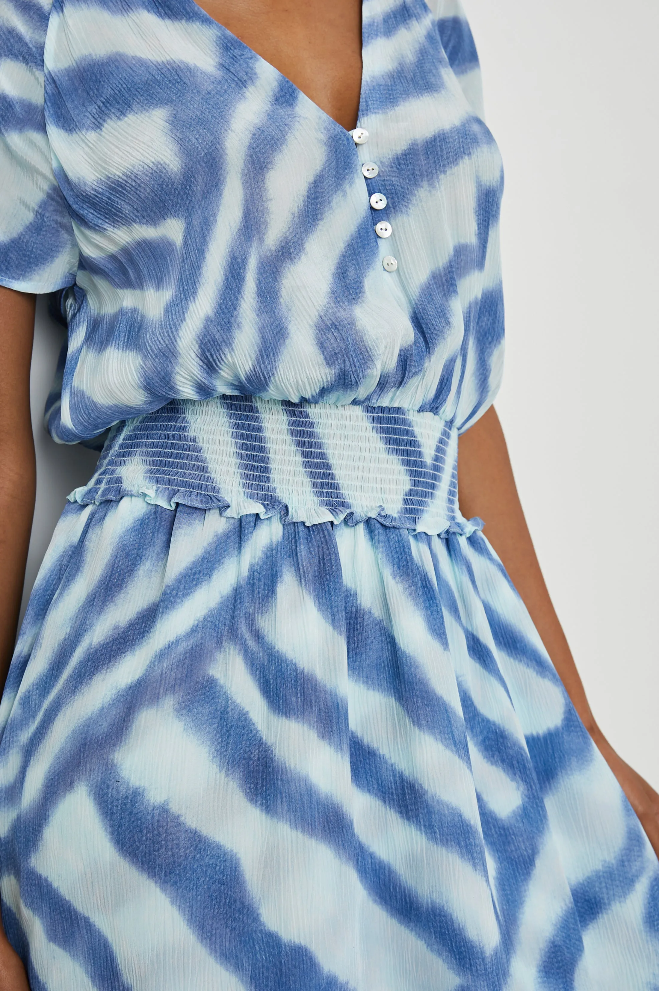 KARLA DRESS - BLUE WATERCOLOR STRIPES Rails