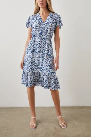 KIKI DRESS - COBALT STATIC LEOPARD Rails