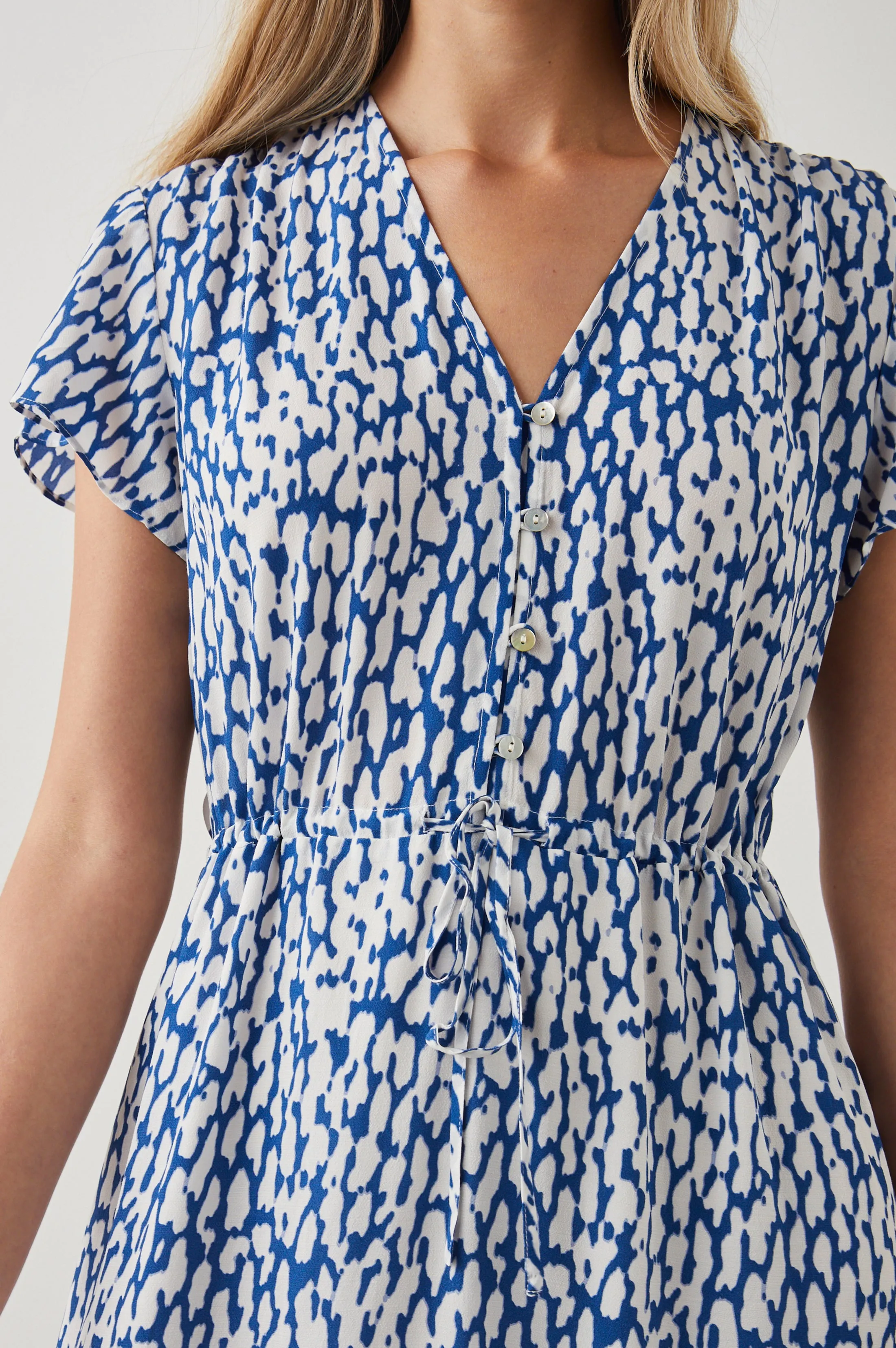 KIKI DRESS - COBALT STATIC LEOPARD Rails