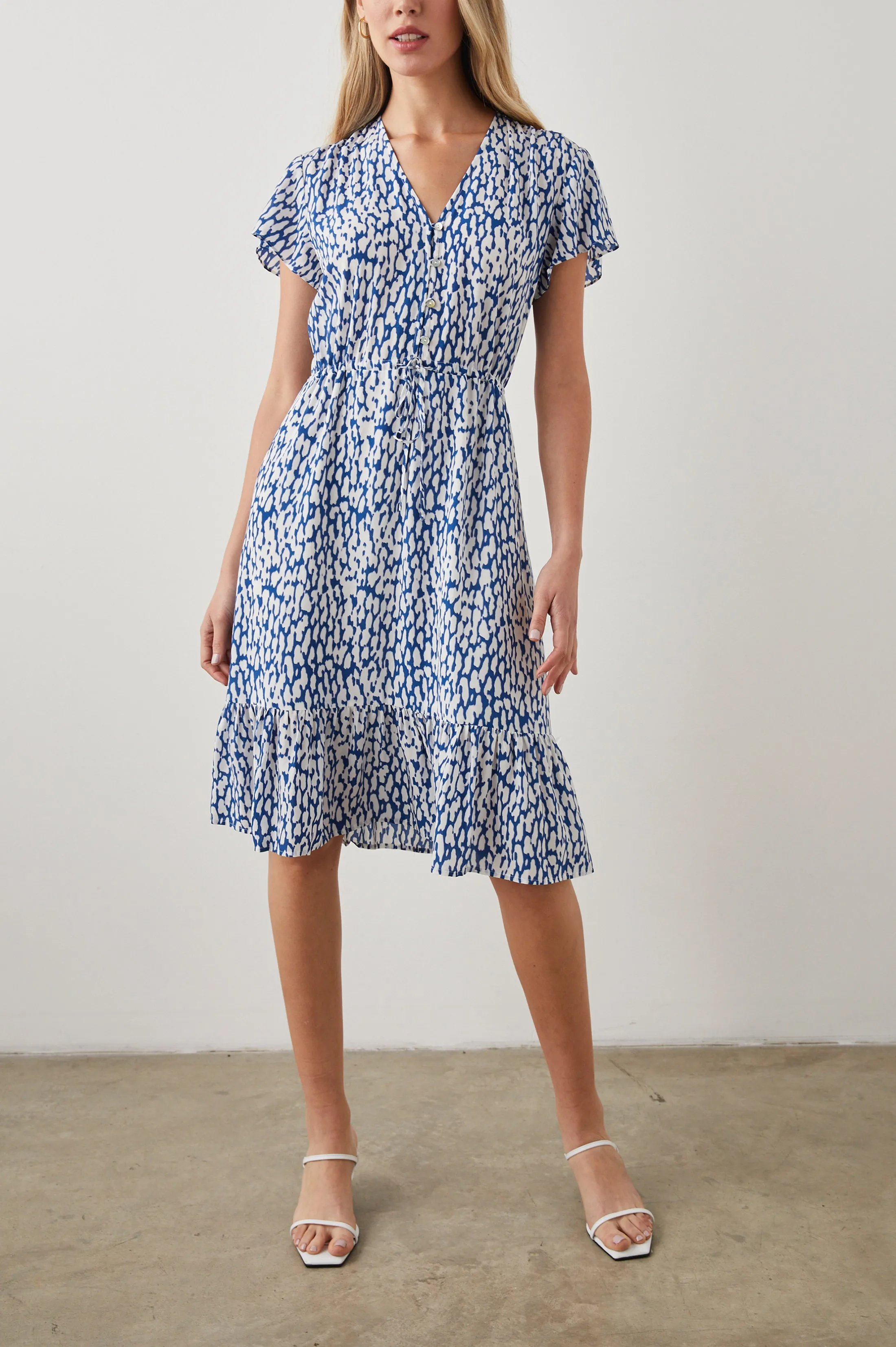KIKI DRESS - COBALT STATIC LEOPARD Rails