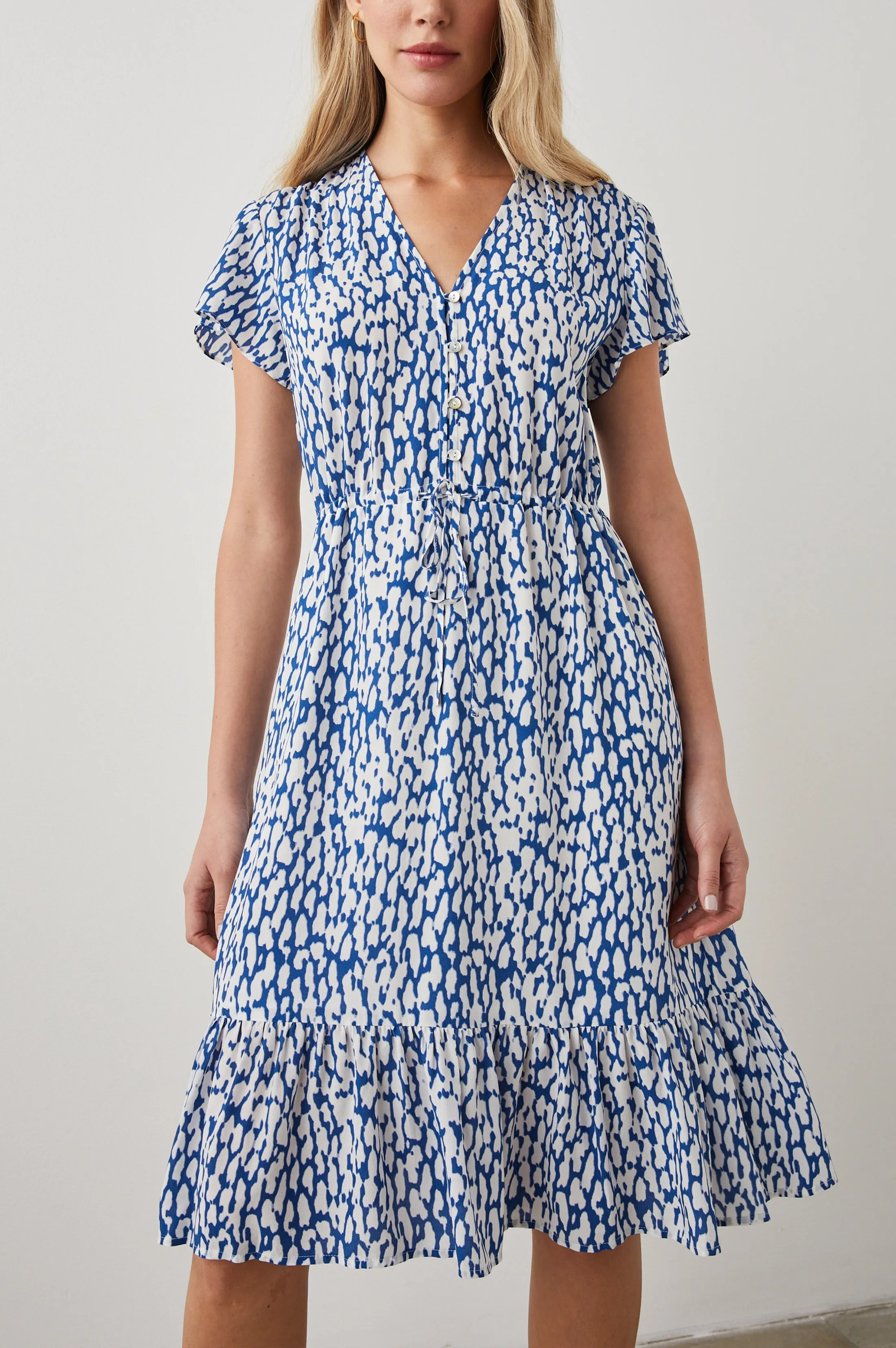 KIKI DRESS - COBALT STATIC LEOPARD Rails
