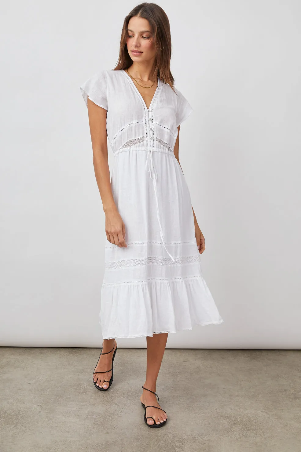 KIKI DRESS - WHITE LACE DETAIL Rails