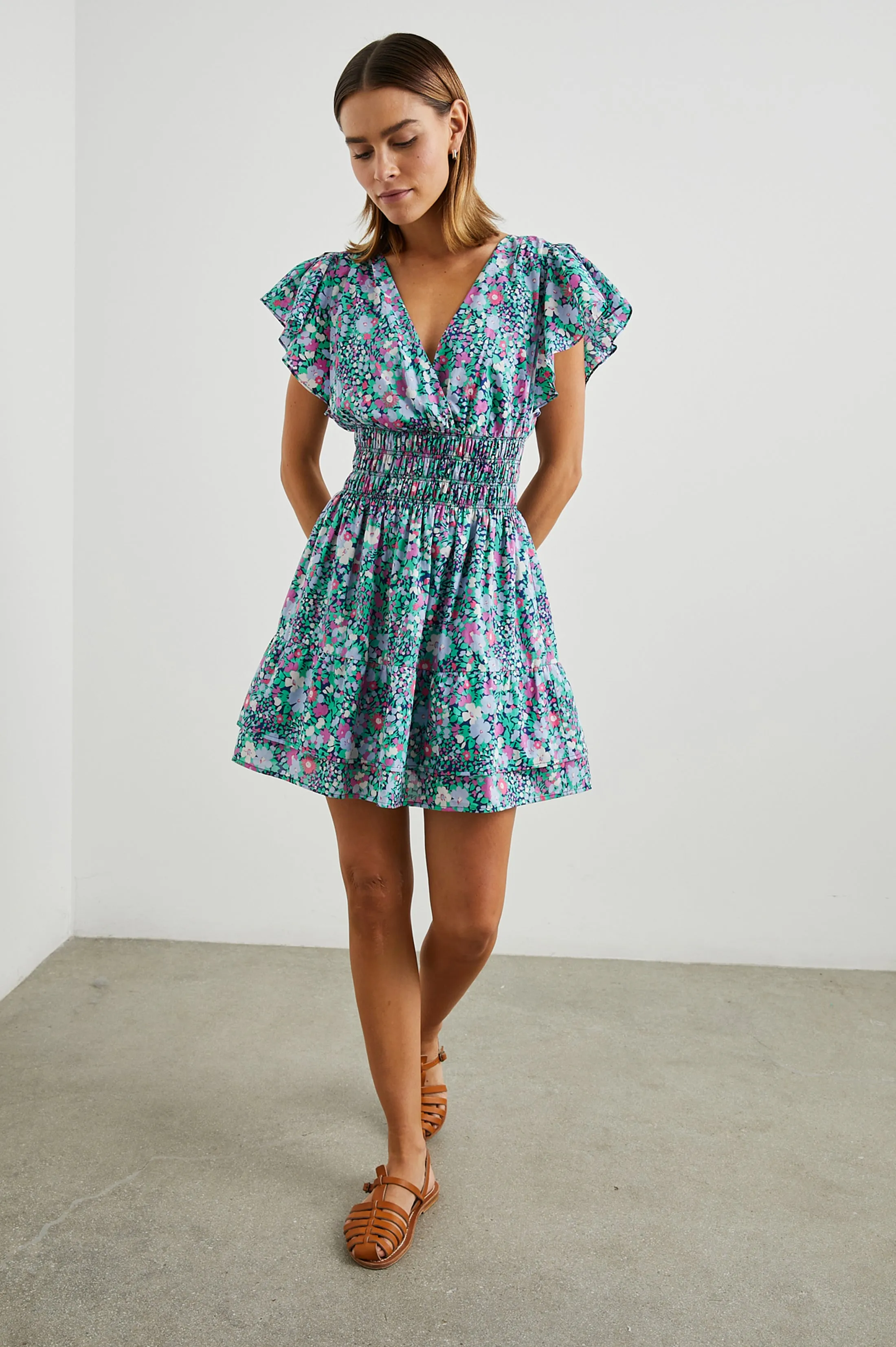 KIMORA DRESS - NAVY LEILANI FLORAL Rails