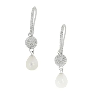 Lido White Freshwater Pearl Cubic Zirconia Drop Earrings LH104E