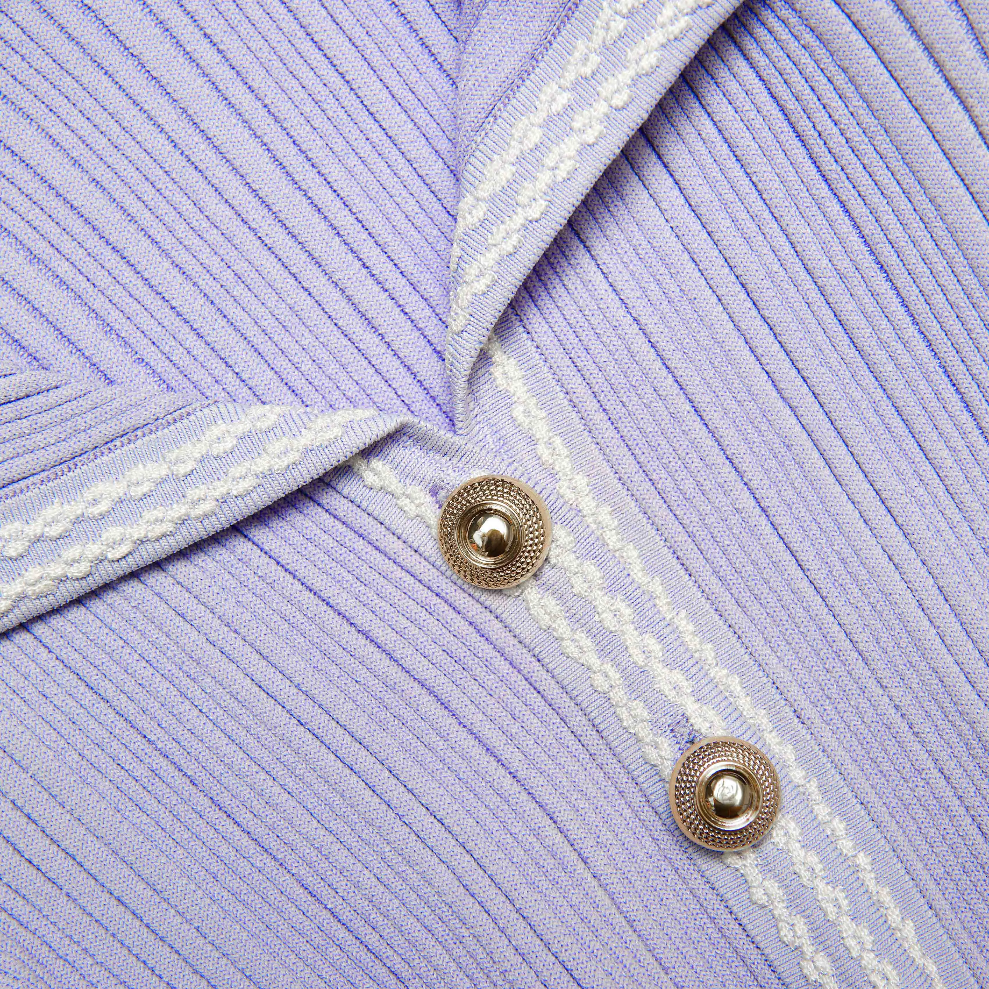 Lilac Ribbed Knit Mini Dress Self Portrait