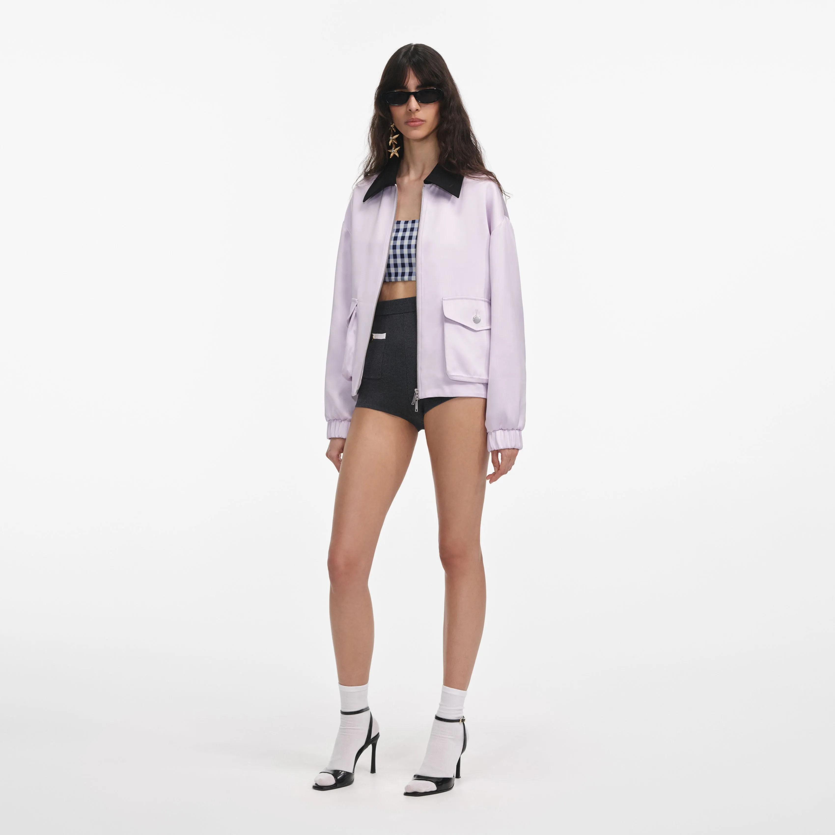 Lilac Viscose Jacket Self Portrait