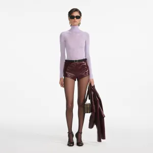 Lilac Viscose Knit Top Self Portrait