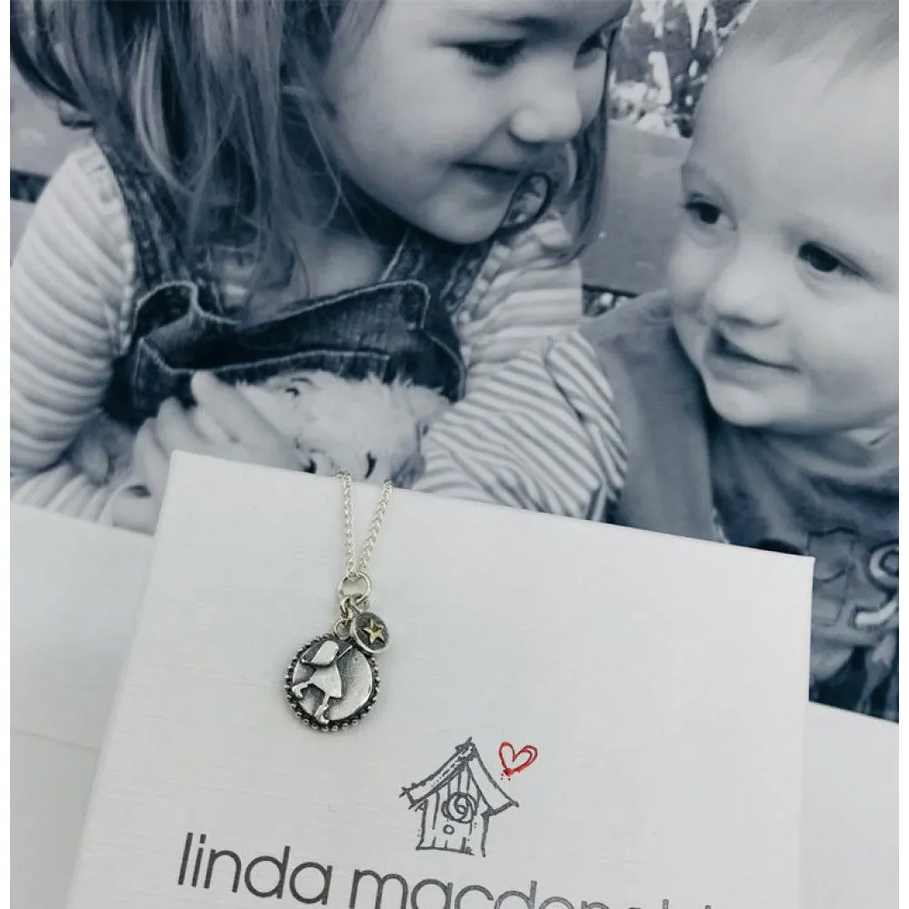 Linda MacDonald Sterling Silver and 9ct Gold Star Necklace Reach For The Stars Collection ERS4