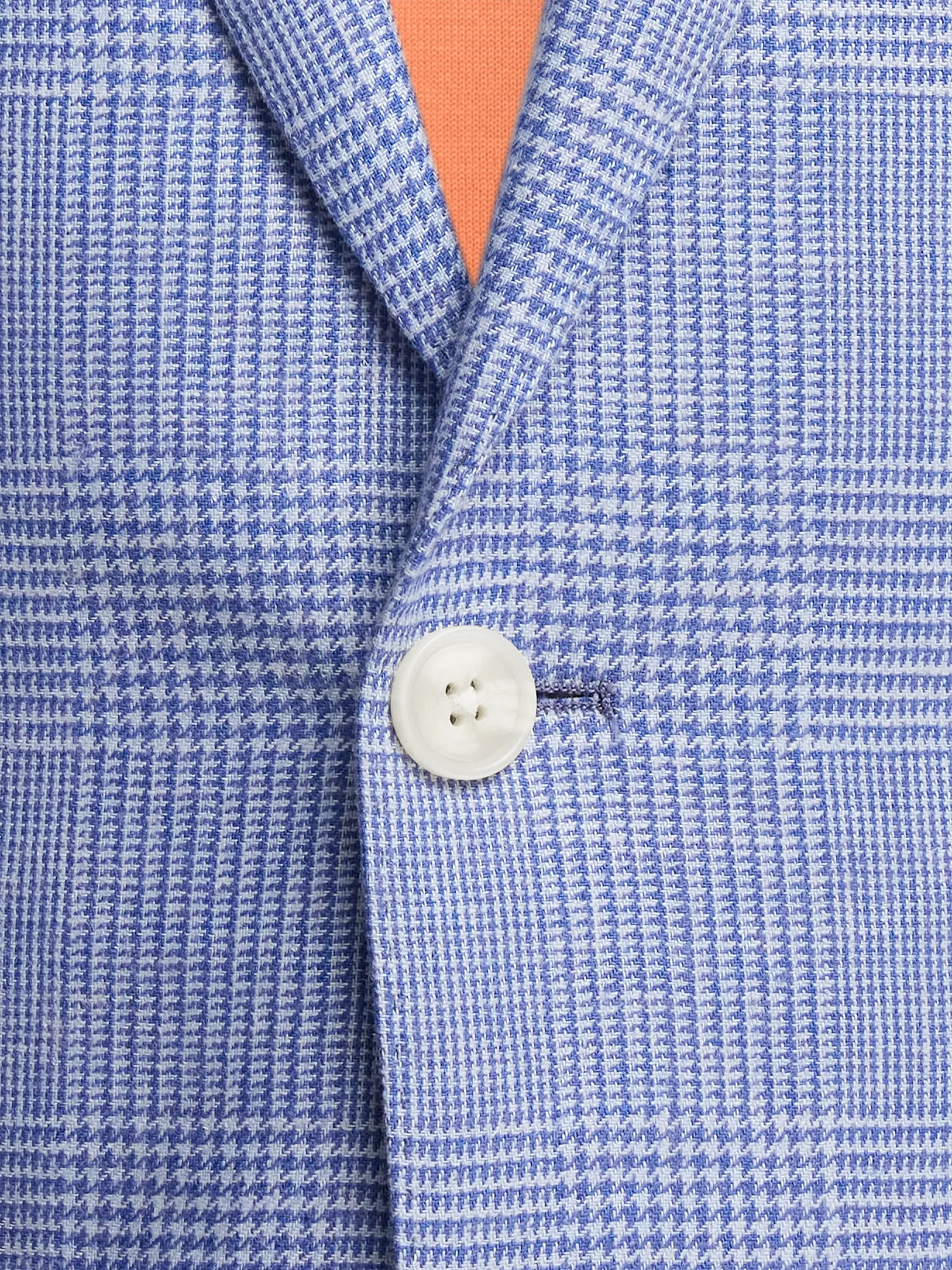 Linen Blend Single Breasted Notch Lapel Sport Coat - Blue