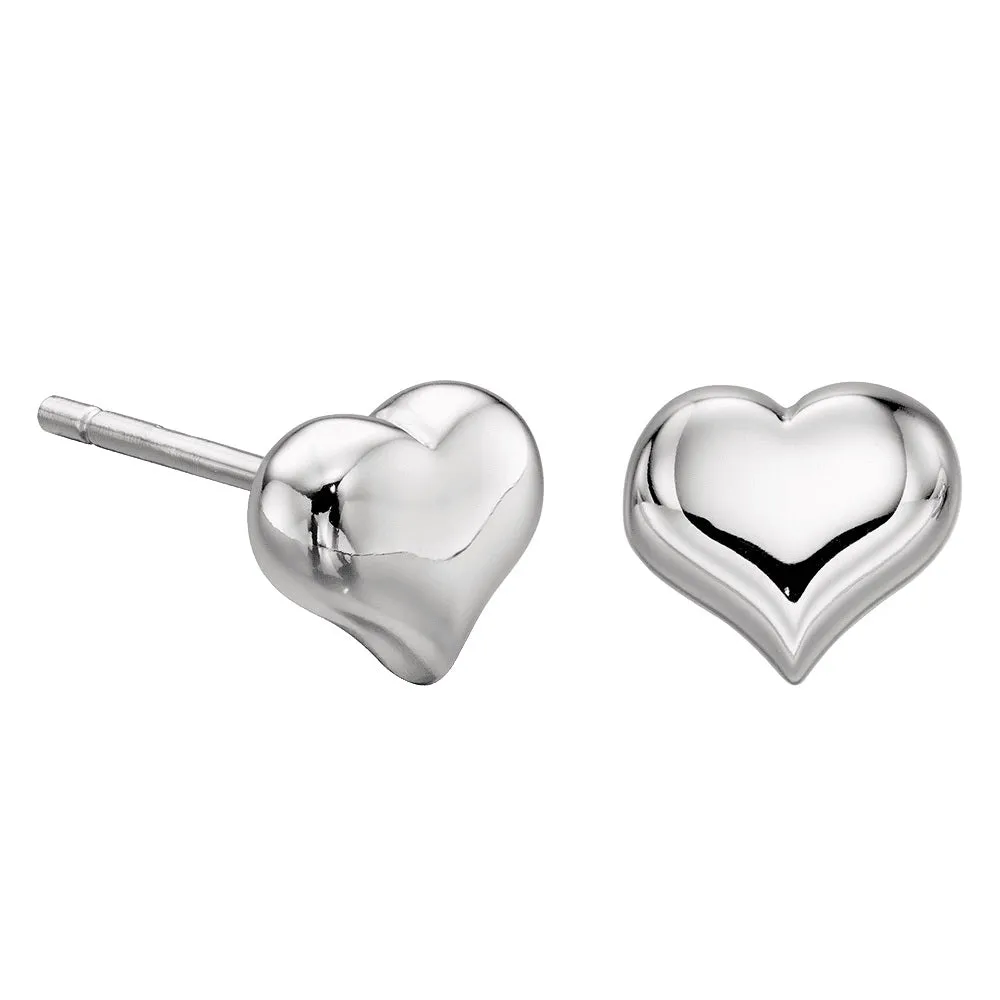 Little Star Freya Sterling Silver Heart Stud Earrings LSE0183