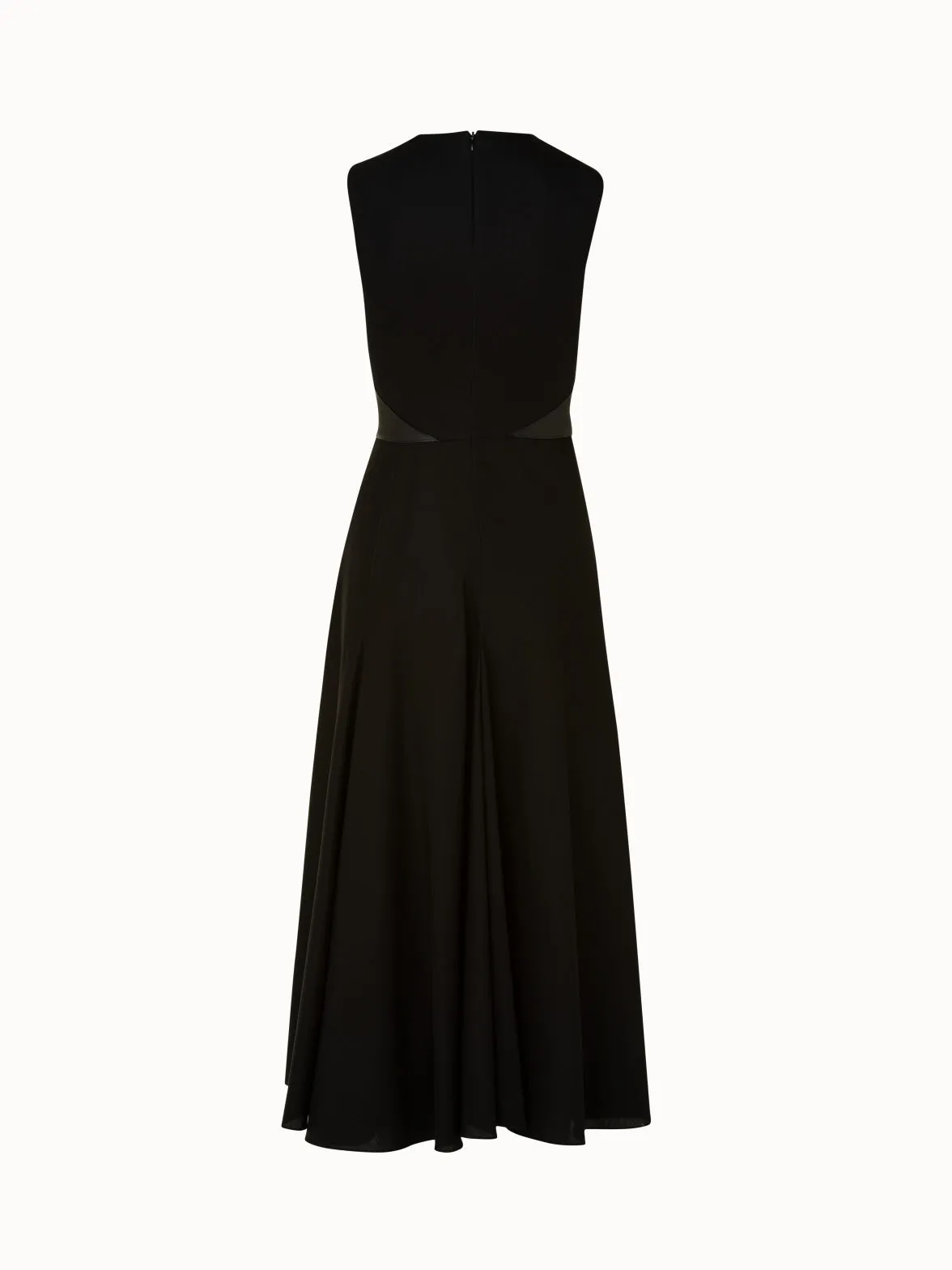 Long Cotton Dress with Leather Apron Bodice 