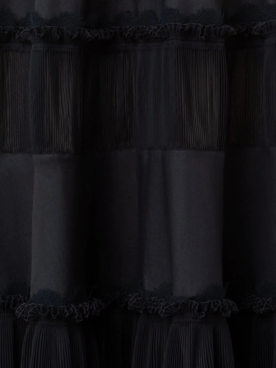 Long Silk Crêpe Dress with Lace Details 