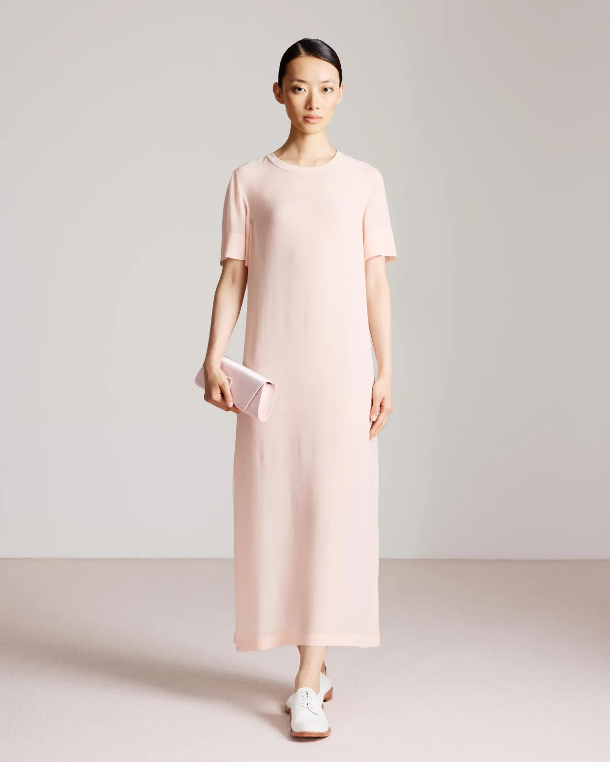 Long Silk T-Shirt Dress 