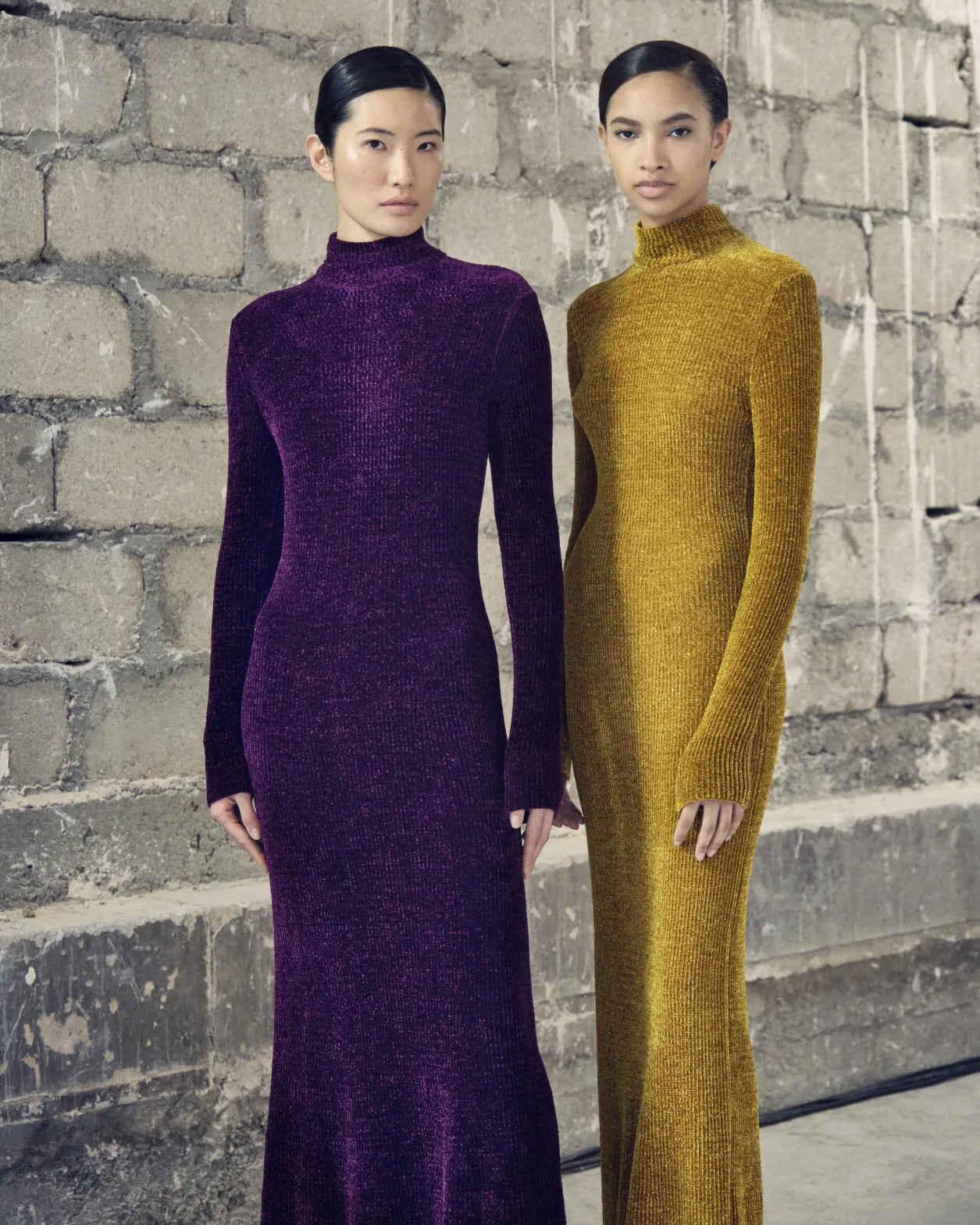 Long Sleeve Chenille Rib Tube Dress 