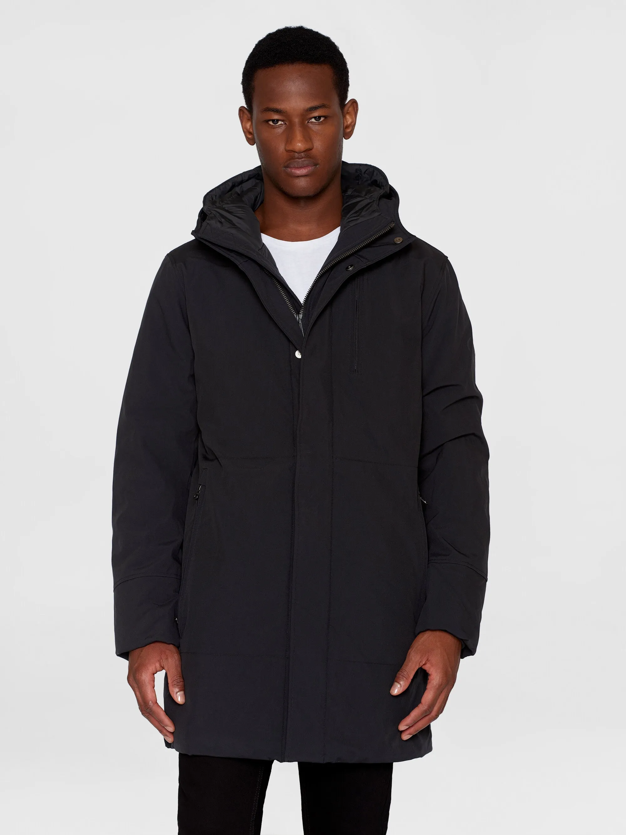 Long soft shell jacket CLIMATE SHELL - Black Jet Knowledge Cotton