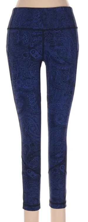 Lululemon Blue & Black Paisley Capris Leggings Size 4 MSP$92
