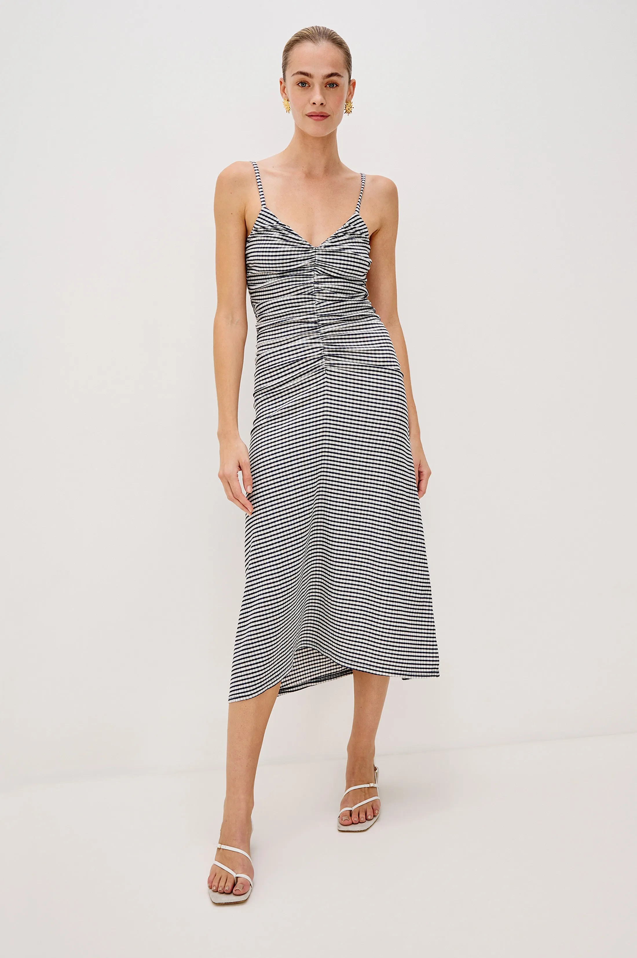 MARI DRESS - NAVY GINGHAM Rails