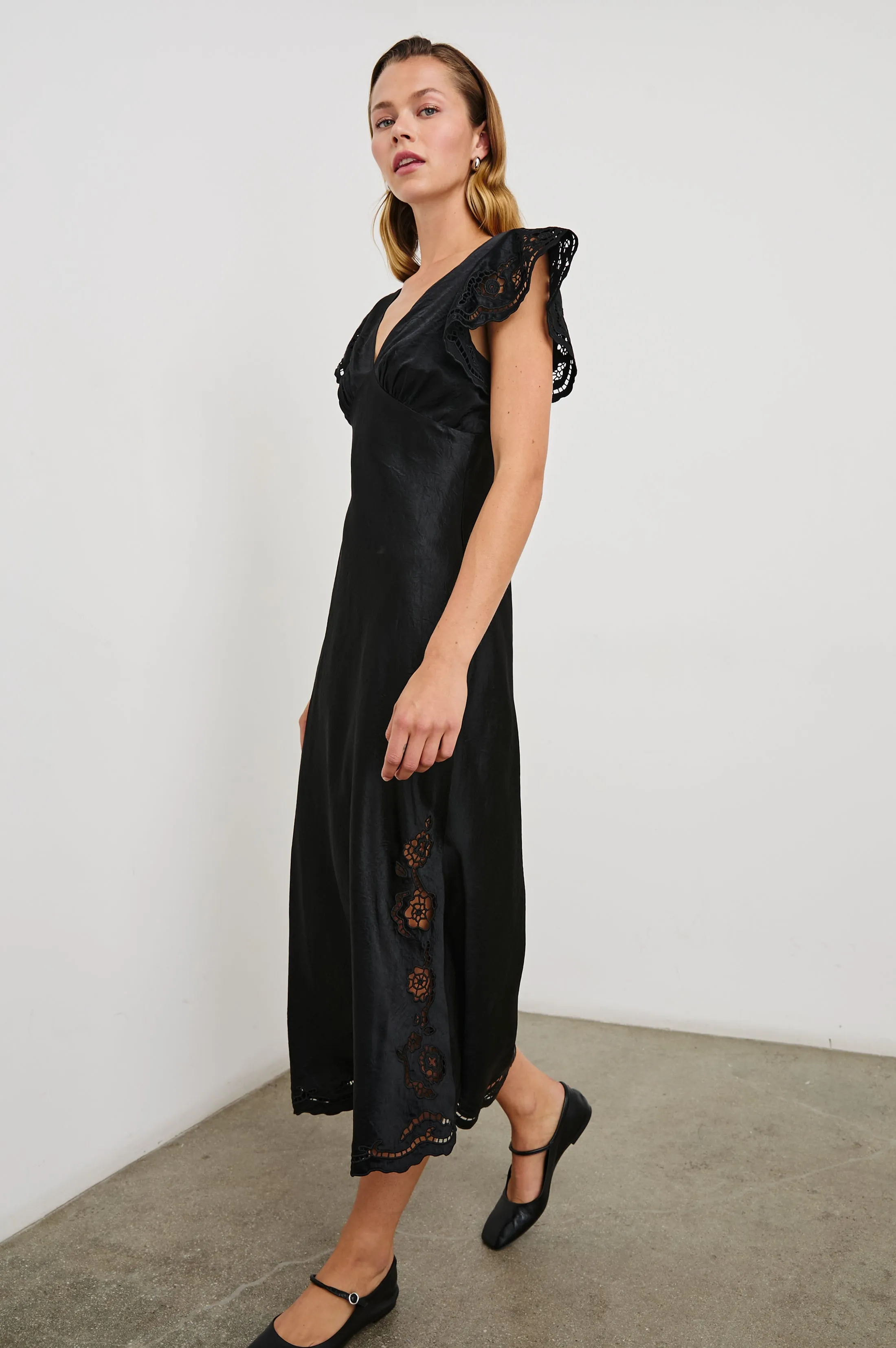MCKENNA DRESS - BLACK EYELET Rails
