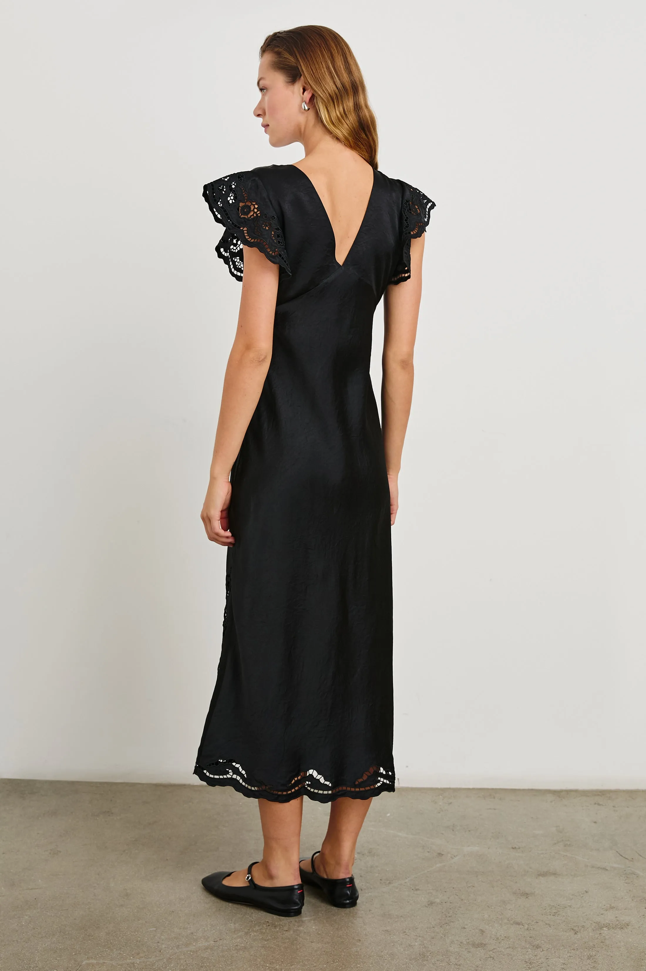 MCKENNA DRESS - BLACK EYELET Rails