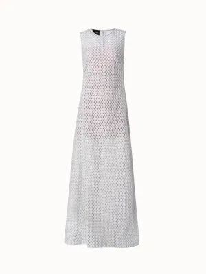 Metallic Lurex Cotton Crochet Embroidery Gown 