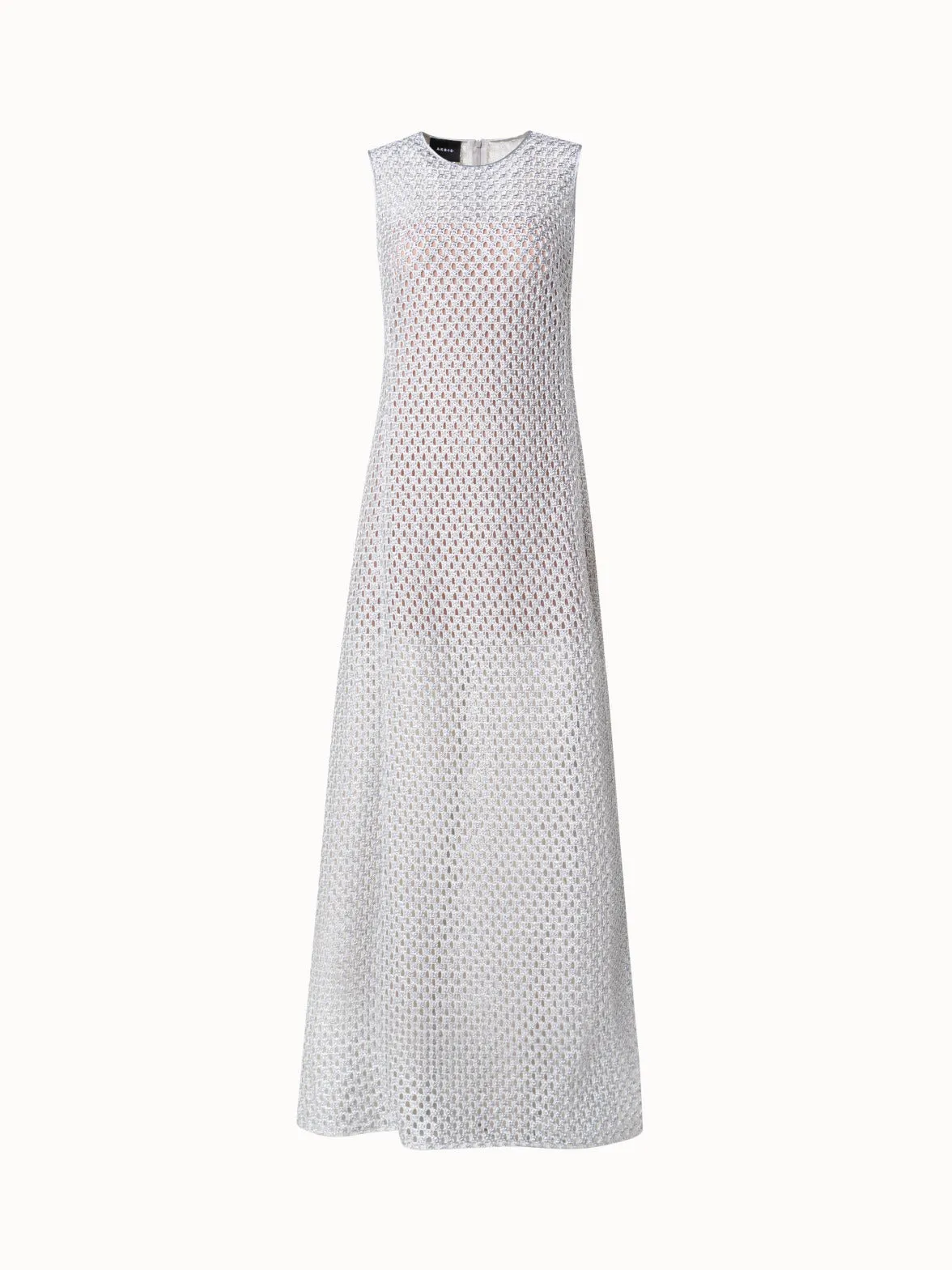 Metallic Lurex Cotton Crochet Embroidery Gown 