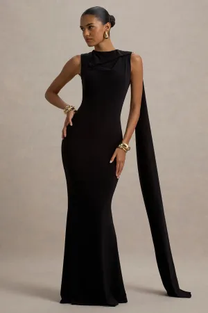 Mia | Black Maxi Dress With Sash Club L London