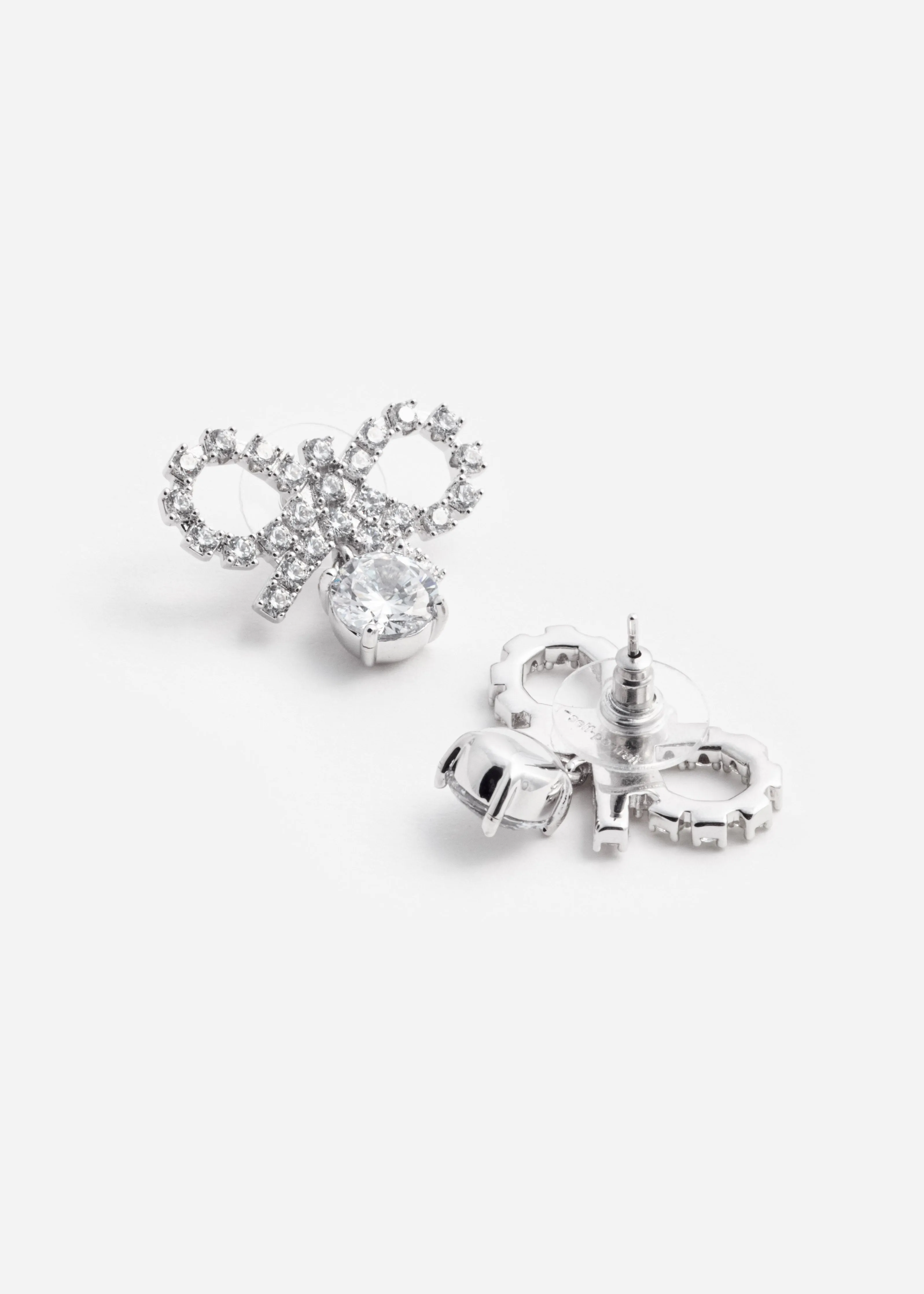 Micro Bow Crystal Earrings Self Portrait