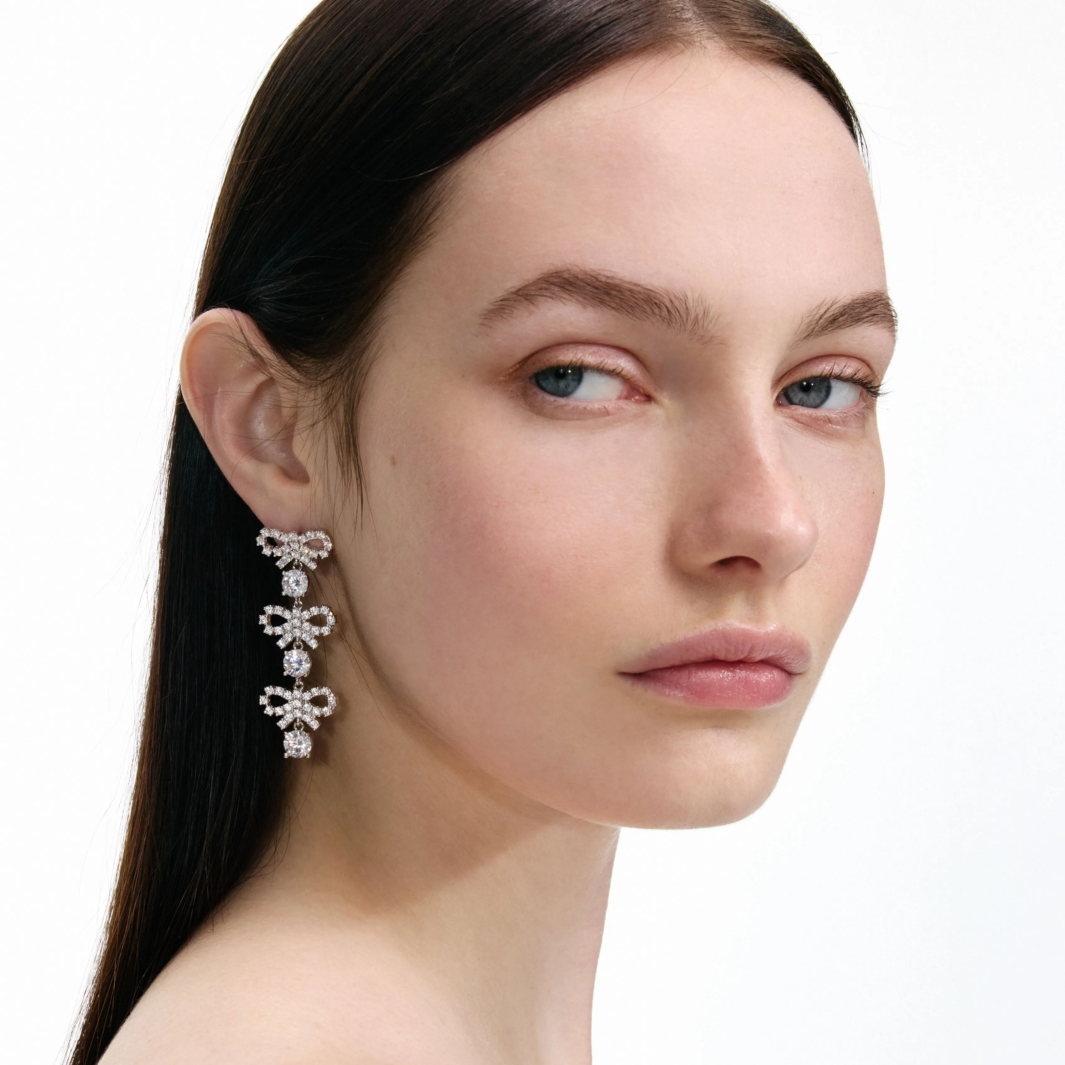 Micro Bow Crystal Tiered Earrings Self Portrait