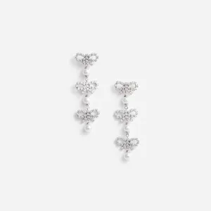 Micro Bow Pearl Tiered Earrings Self Portrait
