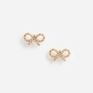Micro Gold Bow Earrings Self Portrait