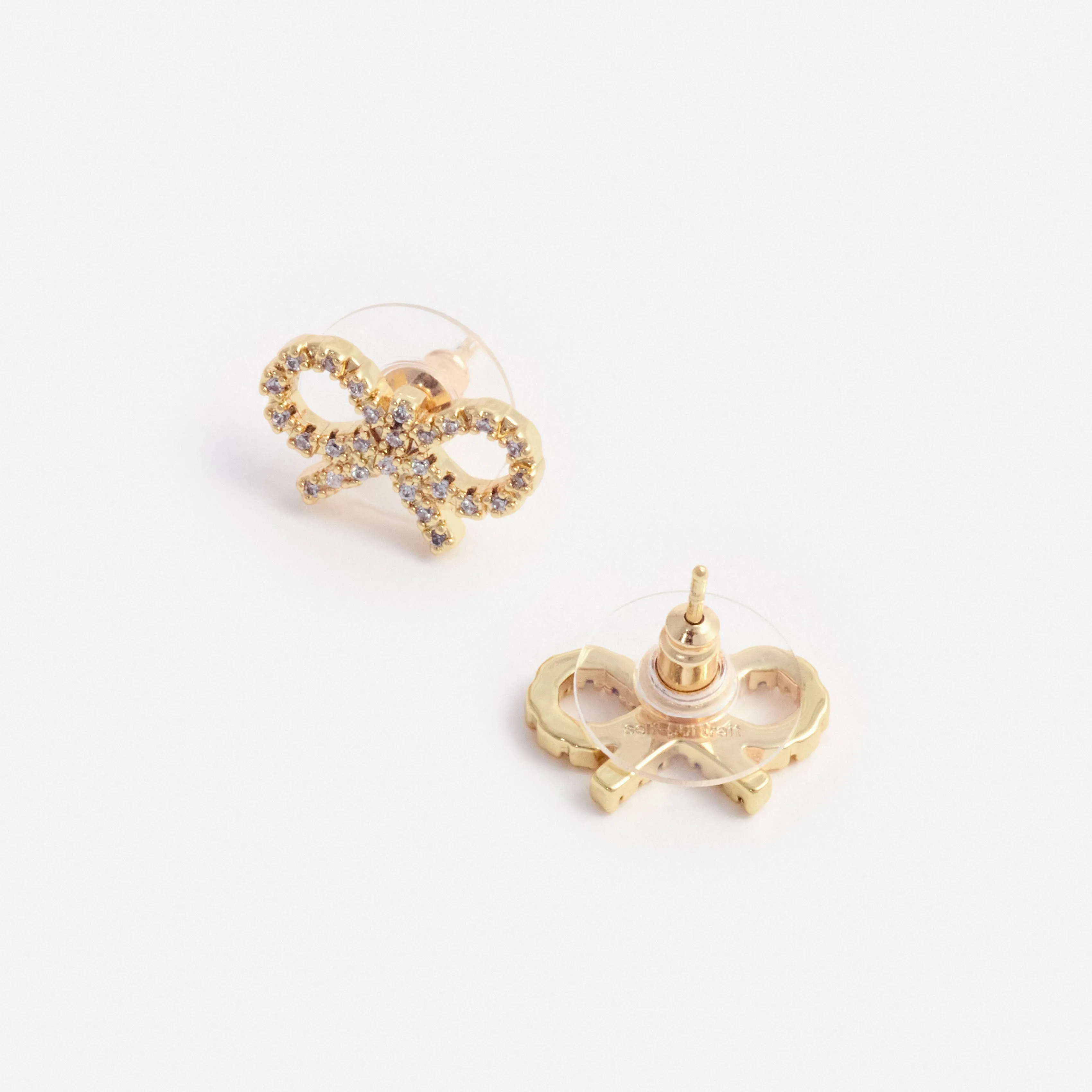 Micro Gold Bow Earrings Self Portrait