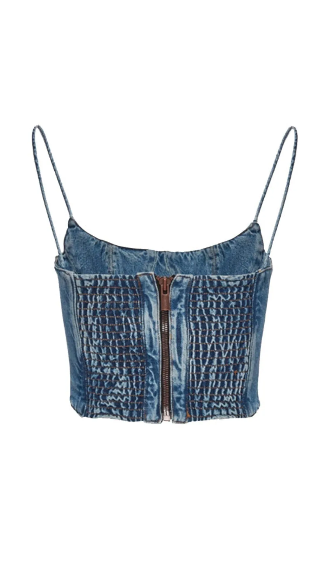 MOICU DENIM CROPPED CAMI TOP Gloria Lanvin