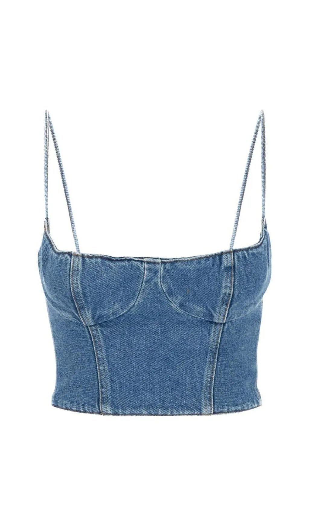 MOICU DENIM CROPPED CAMI TOP Gloria Lanvin