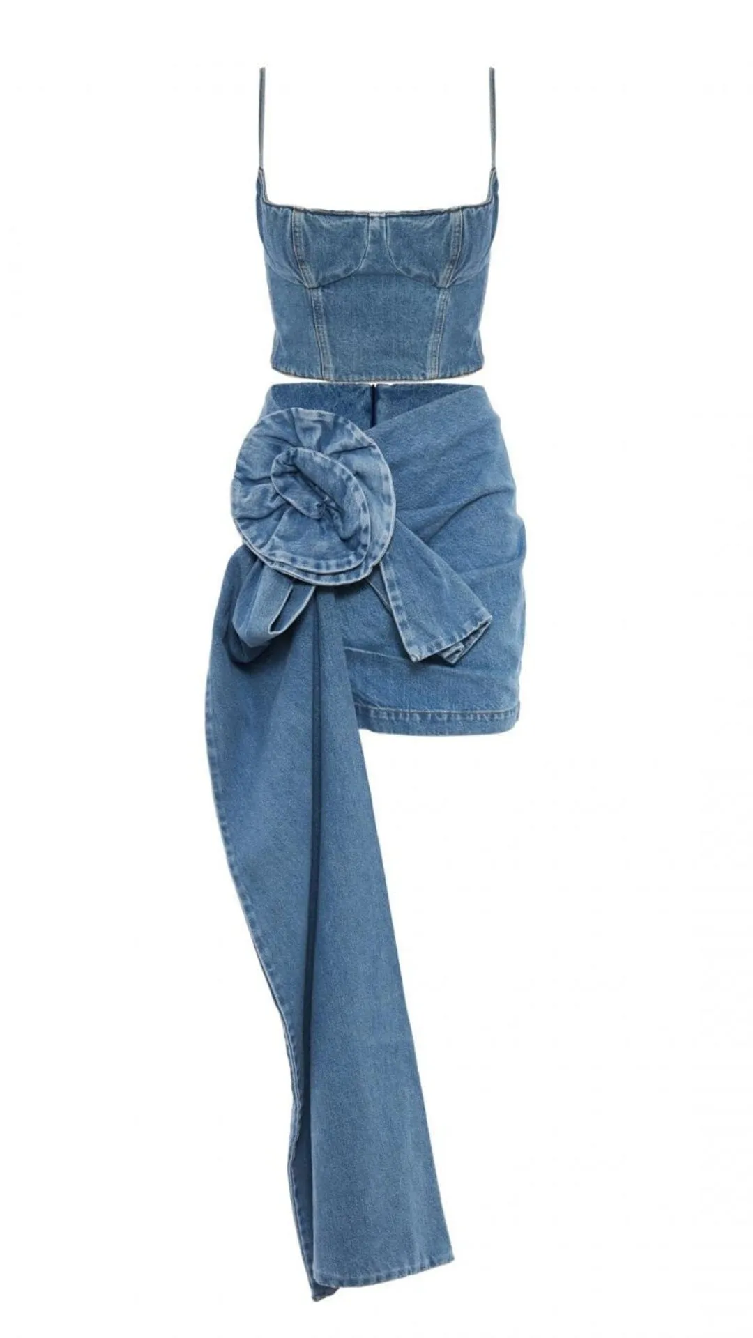 MOICU DENIM CROPPED CAMI TOP Gloria Lanvin